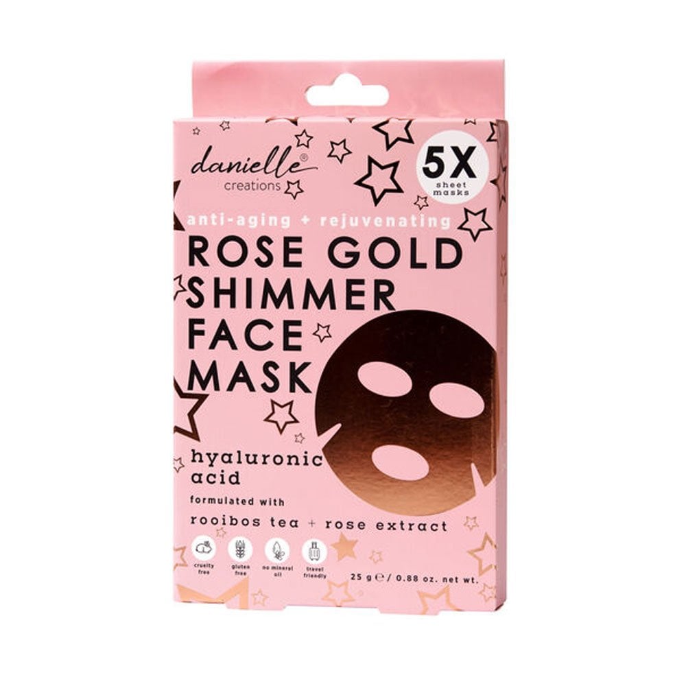 Danielle Rose Gold Shimmer Face Sheet Mask