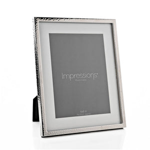 Silverplated Hammered Metal Frame with Mount 6" x 8"