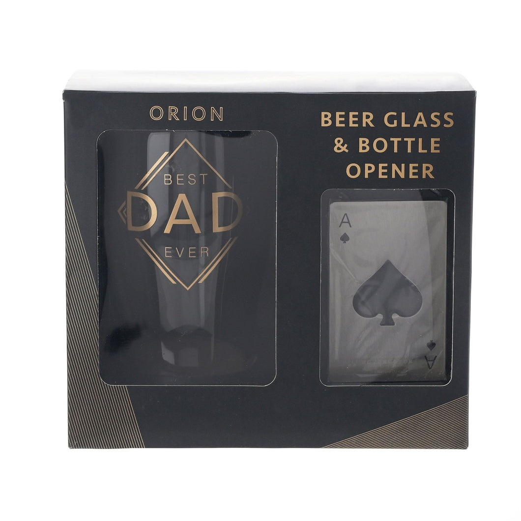 Hotchpotch Orion Beer Glass & Opener Dad