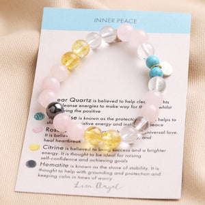 Inner Peace Semi-Precious Stone Beaded Bracelet in Yellow