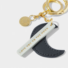 Load image into Gallery viewer, CHAIN KEYRING &#39;Love You To The Moon&#39; Graphite
