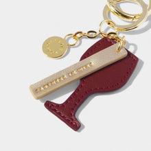 Load image into Gallery viewer, CHAIN KEYRING &#39;Partners In Wine&#39; Plum
