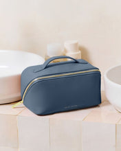 Load image into Gallery viewer, MEDIUM MAKE UP WASH BAG Navy 11.5cm x 21cm x 11.5cm
