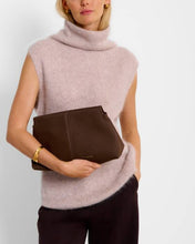 Load image into Gallery viewer, LAILA SUEDETTE CLUTCH  Chocolate Suedette  19cm x 32cm x 12.5cm
