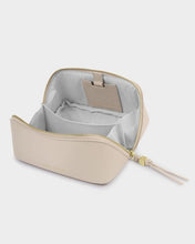 Load image into Gallery viewer, FOLD-OUT MIRROR MAKE UP BAG  Oyster  8.5cm x 16cm x 8.5cm
