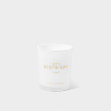 Load image into Gallery viewer, SENTIMENT CANDLE &#39;Happy Birthday&#39; White
