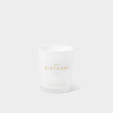 Load image into Gallery viewer, SENTIMENT CANDLE &#39;Happy Birthday&#39; White
