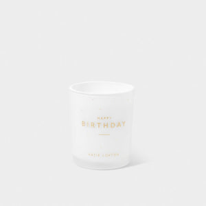 SENTIMENT CANDLE 'Happy Birthday' White