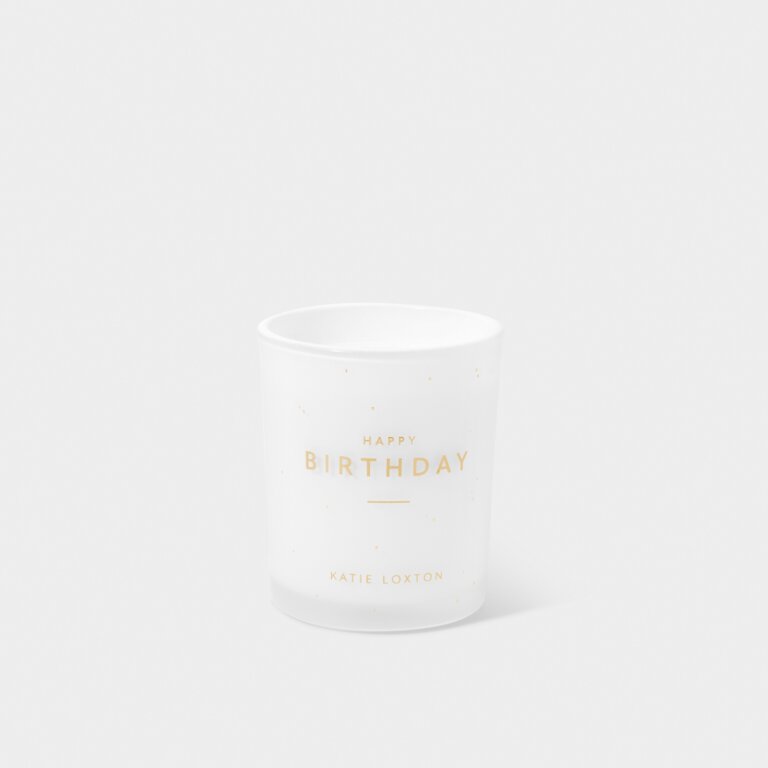 SENTIMENT CANDLE 'Happy Birthday' White