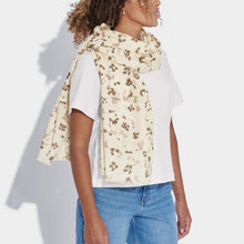 Load image into Gallery viewer, PRINTED SCARF  BLOSSOM PRINT  Off White
