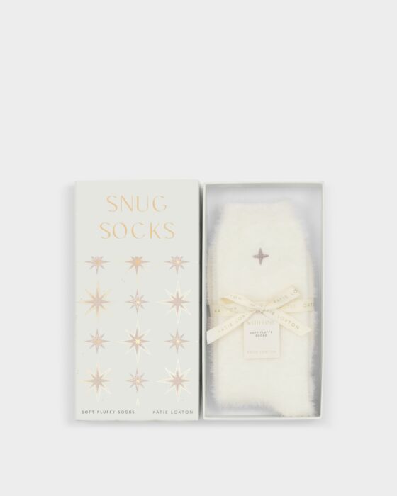 GIFT BOXED FLUFFY SOCKS STAR Off White One Size