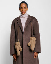 Load image into Gallery viewer, TEDDY MITTENS WITH CORD Tan 24cm x 12cm
