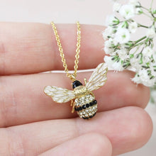 Load image into Gallery viewer, Large Crystal Bumblebee Pendant Necklace
