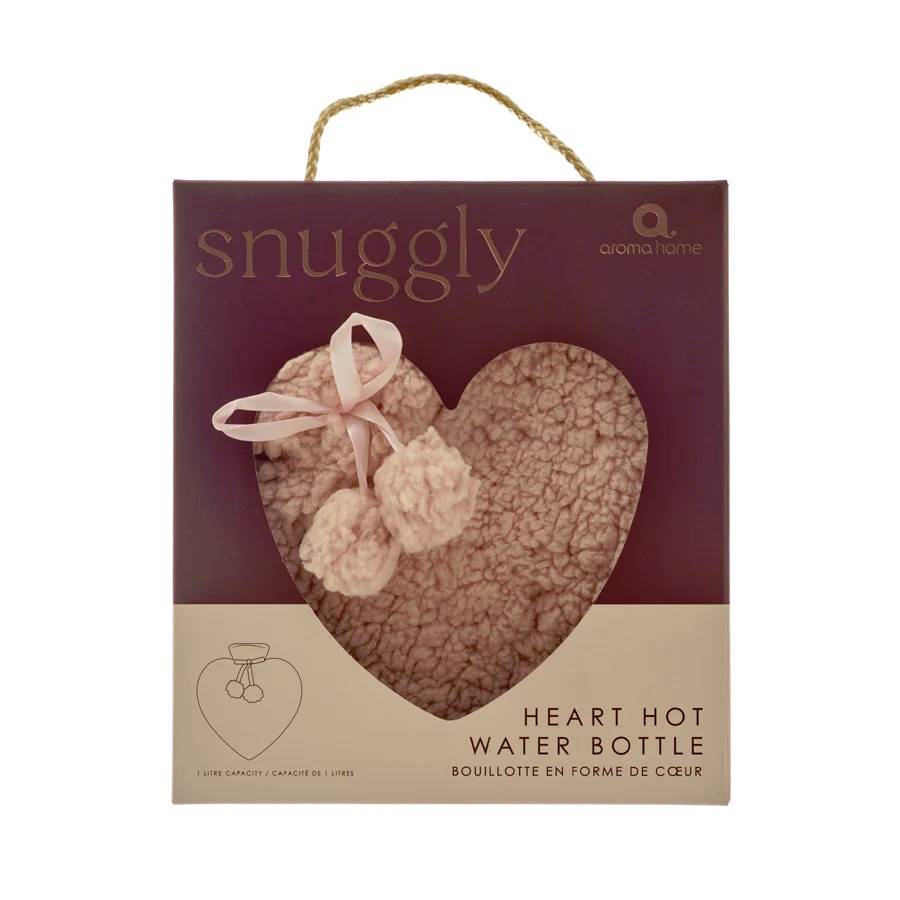 Pink Faux Fur 1L Heart Hot Water Bottle