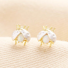 Load image into Gallery viewer, Opal Ladybird Stud Earrings in Gold
