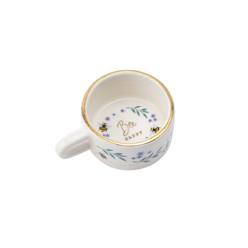 The Beekeeper 'Bee Happy' Ceramic Tealight Holder