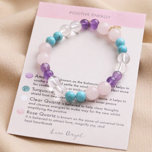 Positive energy Semi Precious Stone Beaded Bracelet in Pink