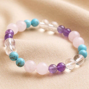 Positive energy Semi Precious Stone Beaded Bracelet in Pink