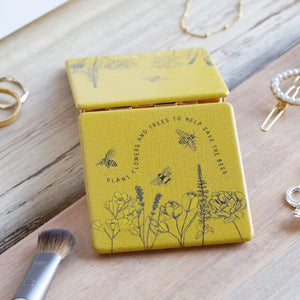 Bee and Wildflower Compact Mirror