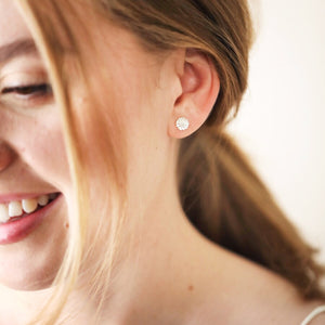 Sterling Silver Daisy Flower Studs