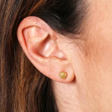 Load image into Gallery viewer, Sterling Silver Shell Stud Earrings in Gold
