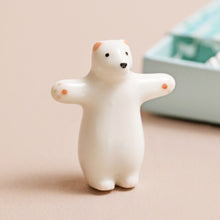 Load image into Gallery viewer, Tiny Matchbox Ceramic Bear Token
