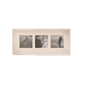 Silver Foil Floral Triple Frame Engaged Wedding Honeymoon