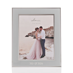Amore Mirror Border Photo Frame "Mr & Mrs" 8" x 10"