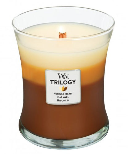 Cafe Sweets Woodwick Trilogy Medium Candle - Zebra Blush