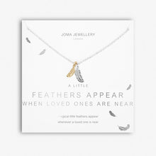 Load image into Gallery viewer, A Little Feathers Appear When Loved One’s Are Near Silver and Gold Necklace
