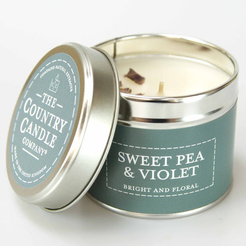 Sweet Pea and Violet Tin Candle - Zebra Blush