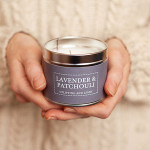 Lavender and Patchouli Tin Candle - Zebra Blush