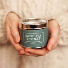 Load image into Gallery viewer, Sweet Pea and Violet Tin Candle - Zebra Blush
