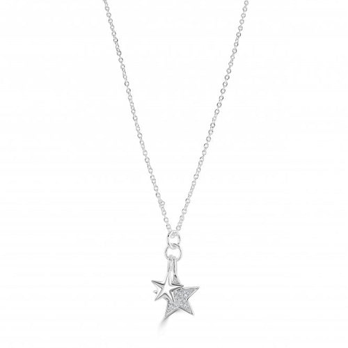 Siene Star Silver Plated Cubic Zirconia Star Necklace - Zebra Blush