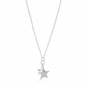 Siene Star Silver Plated Cubic Zirconia Star Necklace - Zebra Blush