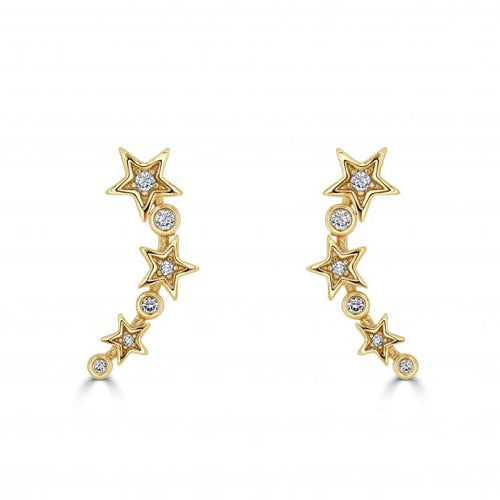 BELLA GOLD PLATED STARS EARRING 18MM DROP 20321 - Zebra Blush