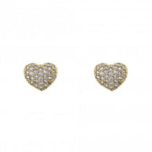 Load image into Gallery viewer, Isla Heart Gold Plated cubic zirconia earrings 304 - Zebra Blush
