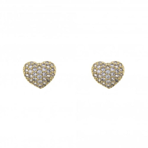 Isla Heart Gold Plated cubic zirconia earrings 304 - Zebra Blush