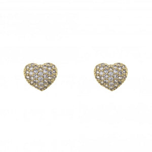 Isla Heart Gold Plated cubic zirconia earrings 304 - Zebra Blush