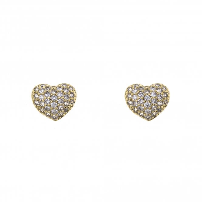 Isla Heart Gold Plated cubic zirconia earrings 304 - Zebra Blush