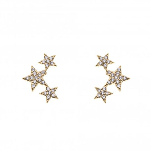 Astra Gold Plated Earrings - Zebra Blush