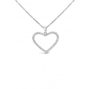 Open Heart Rhodium Necklace