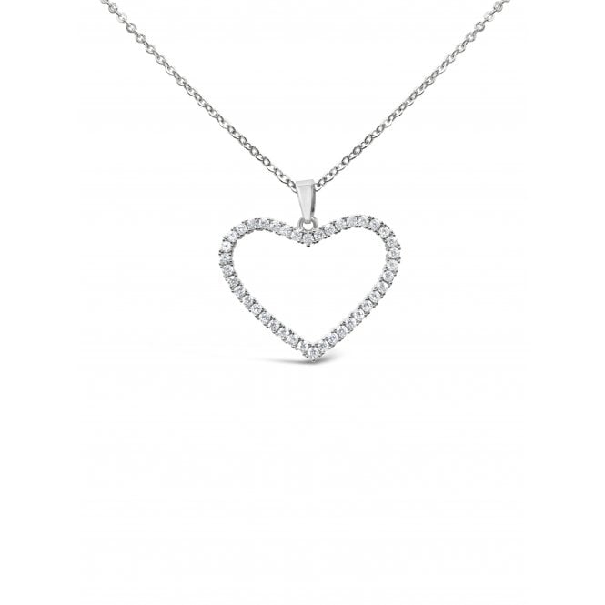 Open Heart Rhodium Necklace