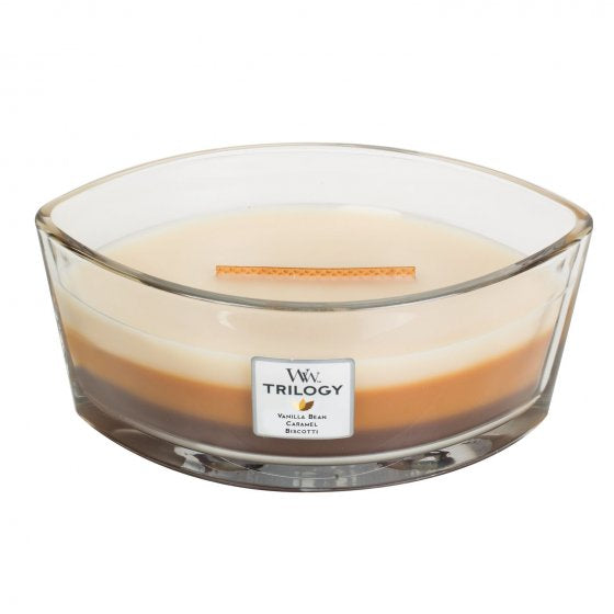Cafe Sweets Woodwick Trilogy Ellipse Candle - Zebra Blush