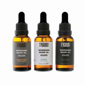 Cedar & Sage 3PC Beard Oil 3X30ml - Zebra Blush