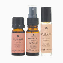 Load image into Gallery viewer, Energise Set - Room Spray, Rollerball and Bath Oil - Zebra Blush

