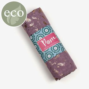 WASHED FINISHED MAUVE SCARF WITH FOIL SCATTERED LEAF PRINT