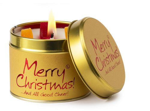 Merry Christmas Scented Tin Candle - Zebra Blush