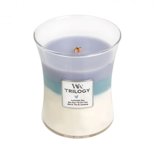 Calming Retreat Woodwick Trilogy Medium Candle - Zebra Blush