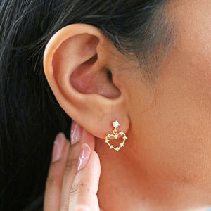 Mismatched Heart Crystal Earrings